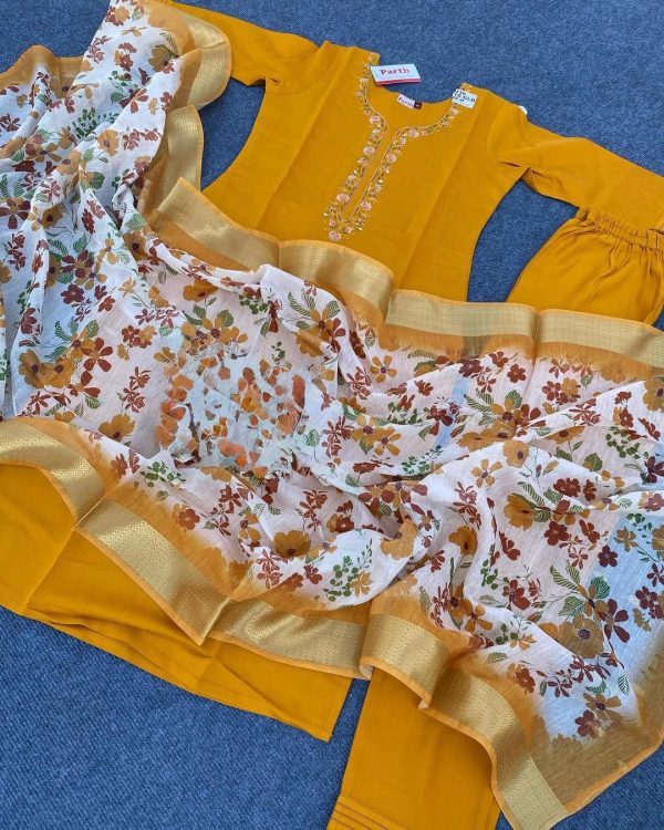 রেডিমেট থ্রি পিস [mustard clr]